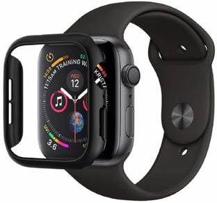 Msons Screen Guard for Apple Watch Series 3 (38mm case) | Bumper + Glass Snap on Face Cover Full Coverage Screen Protector of Thin Plated Case PC
