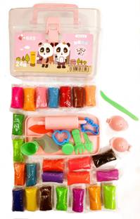 Johnnie Boy Kids Play Dough Modelling clay with 24 pcs and 6 Moulds in it, Kids just Loves it