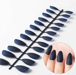 VIKSON INTERNATIONAL 24pcs Matte Tips Fake Nails Forms For Extension (BLUE) BLUE, MATTE