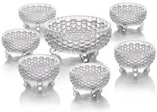Qianli Glass Dessert Bowl Decorative hot selling Pineapple Shaped crystal glass bowl set of 7