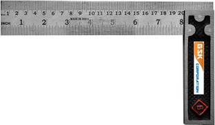 GSK Corporation Tri Square Tool 90 Degrees Right Angle Ruler 8 Inch Tri-Square