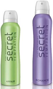 Secret Temptation Romance 225 ml and Affair 150 ml Deodorant - Pack of 2 Deodorant Spray  -  For Women