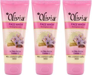 Olivia Ultra-Fresh Fairness  with Milk|Licorice|Soffron - Pack of 3 Face Wash