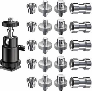 SHOPEE Camera Screw, 21 Pcs 1/4 Inch and 3/8 Inch Converter Threaded Screws 1/4" Hot Shoe Adapter Mount Camera Ball Head Set for Camera/Tripod/Monopod/Light Stand Flash Shoe Adapter