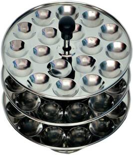 Dharam Paul Traders Button idli stand Mini Idli idly Maker Stand with 3 Plates and 36 Cavities Standard Idli Maker