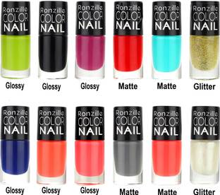 RONZILLE Color Nail Premium Long Stay Nail Paint 5.5 ml each (Combo B ) Multicolor