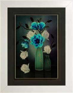 Indianara MULTI COLORED FLOWERS IN A VASE (2652) Digital Reprint 13 inch x 10.2 inch Painting