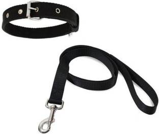 PEDIGONE Good Quality 1inch Black Designed Dog Collar Belt, 1.5m-2m Lengthy Dog Collar & Leash