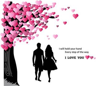 Wallzone 100 cm Love Couple Removable Sticker