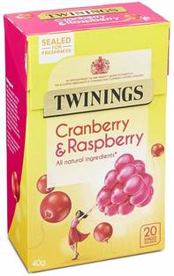 TWININGS Cranberry & Raspberry 20 Tea Bags (Imported) Cranberry, Raspberry Tea Bags Box