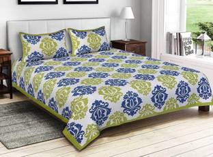 Gangaur Fashion 180 TC Cotton Double Floral Flat Bedsheet