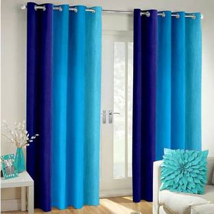 Dehati Homez 212 cm (7 ft) Door Polyester Room Darkening Curtain (Pack Of 2)