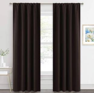 COMFY HOME 213.3 cm (7 ft) Silk Blackout Door Curtain (Pack Of 2)