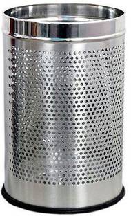 PARASNATH Stainless Steel Perforated Round Dustbin, 6L (7 X 11 In)(Silver) Stainless Steel Dustbin