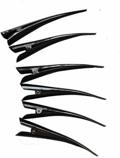 Foreign Holics Comfortable Stylish Long Banana Hair Clips Accessories For Women 6 Pcs (Black) Banana Clip
