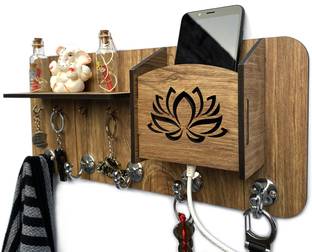 Aquatic Craft 1 Shelf MH-Flwr(YB) Wood Key Holder
