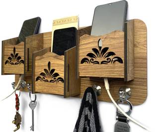Aquatic Craft 3 Shelf MH-Flwr(YB) Wood Key Holder