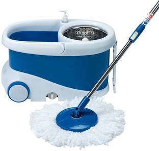 WAYMORE Jet Bucket mop with stainless steel wringer, jumbo wheels and 2 refills Mop Set