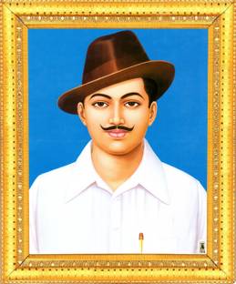 BCOMFORT Shaheed Bhagat Singh Painting Digital Reprint 14.15 inch x 11 inch Painting