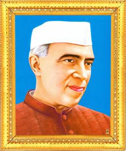 BCOMFORT Pandit Jawahar Lal Nehru Painting Digital Reprint 14.15 inch x 11 inch Painting