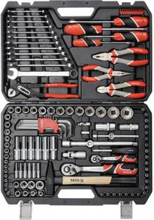 YATO YT-38901 Socket Set 1/4Inch , 1/2Inch A professional tool kit that has been developed to meet the needs of specialized car and mechanical services Socket Set