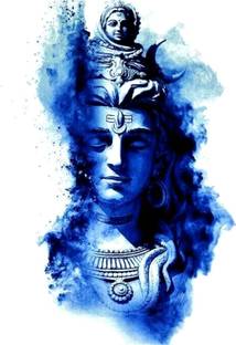 DivineDesigns 58 cm Shiv Ji Sticker Self Adhesive Sticker