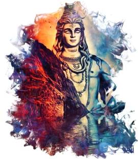 DivineDesigns 56 cm Shiv Shambhu Sticker Self Adhesive Sticker