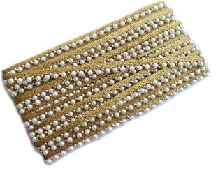 MARUTI KRUPA ENTERPRISE MAKE 8 MM WHITE BEADS 9 METER LENGTH LACE REEL Lace Reel