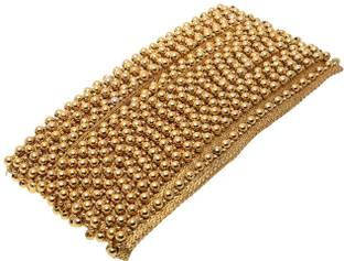 MARUTI KRUPA ENTERPRISE MAKE 8 MM GOLDEN BEADS Lace Saree Falls