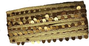 MARUTI KRUPA ENTERPRISE MAKE SMALL SEQUENCE GOLDEN TRIM Lace Saree Falls