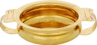 Kanpra Decorative Brass Urli Bowl for flowers Brass Handicraft Home Décor Brass Decorative Platter Decorative Showpiece  -  5 cm