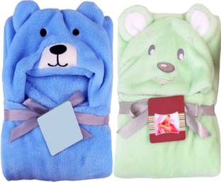 BRANDONN Cartoon Single Hooded Baby Blanket for  AC Room