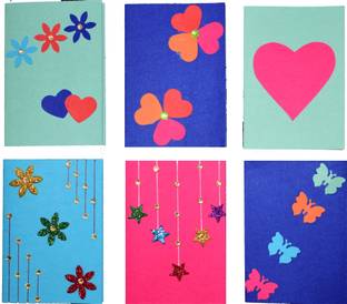 AanyaCentric Handmade MultiPurpose A7 Size Small 6nos Mini Greeting Card