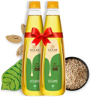 Gulab Sesame Oil For Cooking Oil - 1lt Pack Of 2 | Cold Pressed Sesame Oil 2 lt|til ka tel|Til oil for cooking|pure til ol|2 lt Sesame Oil Plastic Bottle