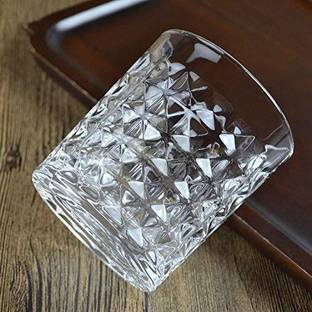 NXTMET (Pack of 6) Premium Diamond Whiskey GlassSet Imported Crystal Rocks Whisky Glass for Scotch, Vodka, Liquor, Alcohol, Juice, Water Drinks – Set of 6, 300ml Glass Set Whisky Glass