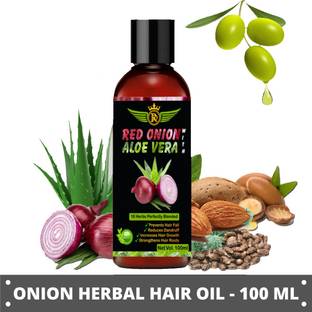 ROYAL DELIGHT 100% Pure & Natural RED ONION Herbal Hair Oil - Blend of Natural Essential Oils for Hair Growth, Treat hair loss, Dandruff Control & Thickens hair. Hair Oil