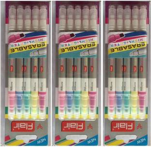 FLAIR Chisel Tip Erasable Highlighter Pack of 3