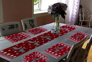 kiara Creations Maroon Organic Cotton Table Linen Set