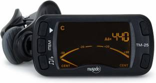 MUSEDO TM-25 Universal Mini 1.77" LCD 3-in-1 Clip-on Metronome Tuner, TM-25 for Chromatic, Guitar, Bass, Violin and Ukulele Automatic Digital Tuner