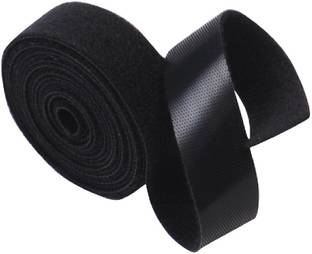 Vardhman Self Gripping Double Sided Hook and Loop fastener Tape, Reusable, 20 mm, Pack of 2 mts , color Black Stick-on Velcro