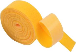 Vardhman Self Gripping Double Sided Hook and Loop fastener Tape, Reusable, 20 mm, Pack of 2 mts , color Yellow Stick-on Velcro