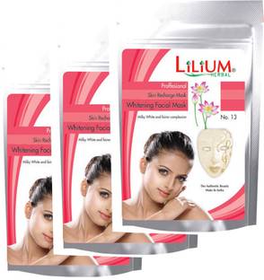 LILIUM Herbal Skin Recharge Whitening Facial Mask Pack of 3