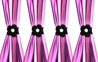 KUBER INDUSTRIES Black Tieback Hook Metal