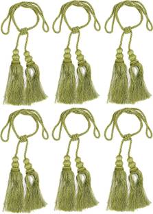 KUBER INDUSTRIES Green Tassels