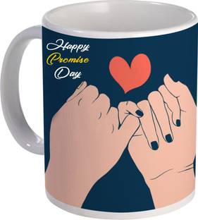 COLOR YARD best happy promise day design with hand for valentine gift on Ceramic Coffee Mug