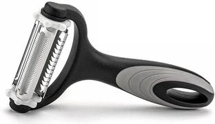 arthu 3 in 1 Stainless Steel Premium Rotational Vegetable Peeler, Julienne Slicer and Shredder Pack of 1 (Black) Y Shaped Peeler