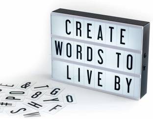 AEC USB and Battery Powered Cinematic Lightbox Led Changeable Letter & Symbols Tiles, A4 Size, Symbols Table Lamp