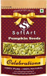 Soft Art Celebrations Raw Pumpking Seeds Protein and Fibre Rich Food Vacuum Pack (100g) Pumpkin Seeds