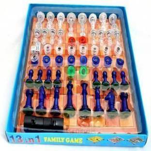 Hardik 13 in 1 Magnetic Ludo Chess Snacks and Ladders Set Party & Fun Board Game