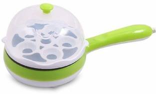 fashionhike Kitchen 2 in 1 Electric Egg Frying Pan with Egg Boiler Machine Measuring Cup with Handle Egg Cooker Electric Egg Frying Pan Egg Cooker